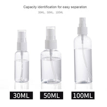Load image into Gallery viewer, 1Pcs Transparent Empty Spray Bottles 30ml/50ml/100ml Plastic Mini Refillable Container Empty Cosmetic Containers
