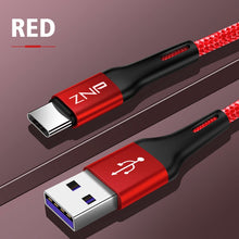 Load image into Gallery viewer, ZNP USB Type C Cable For Samsung S10 Huawei P30 Pro Fast Charge Type-C Mobile Phone Charging Wire USB C Cable for Samsung S9 S8
