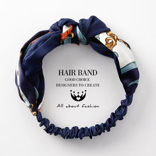 Load image into Gallery viewer, MENGJIQIAO Women Hair Accessories Fashion Headband Fabric Cross Knotted Bow Chiffon Floral Hair Band Korea Headdress ladies Hoop

