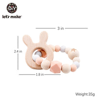 Load image into Gallery viewer, Let's Make Wooden Rattle Teether Baby Toys Engraved Wood Beads Hexagon Teether Silicone Beads 12Mm Tiny Rod Baby Crib Rattle

