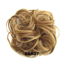 Load image into Gallery viewer, Delice Women's Wrap On Messy Bun Curly Scrunchie Chignon With Rubber Band Brown Black Synthetic Hair Ring
