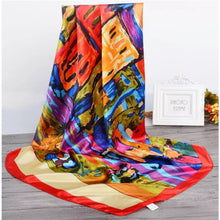 Load image into Gallery viewer, Silk Scarf Women Print hair neck Square Scarves Office Ladies Shawl Bandanna 90*90cm Muslim Hijab Handkerchief muffler foulard
