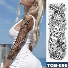 Load image into Gallery viewer, Large Arm Sleeve Tattoo Lion Crown King Rose Waterproof Temporary Tatoo Sticker Wild Wolf Tiger Men Full Skull Totem Tatto
