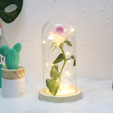 Load image into Gallery viewer, 6 Colour Beauty And The Beast Red Rose In A Glass Dome On A Wooden Base For Valentine's Gifts LED Rose Lamps Christmas

