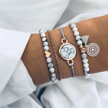Load image into Gallery viewer, DIEZI Bohemian Handmade Weave Heart Long Tassel Bracelet Sets Women 2018 New Grey Rope Chain Bracelets Jewelry Christmas Gift
