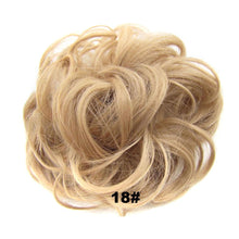 Load image into Gallery viewer, Delice Women's Wrap On Messy Bun Curly Scrunchie Chignon With Rubber Band Brown Black Synthetic Hair Ring
