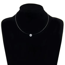 Load image into Gallery viewer, Poputton Female Transparent Fishing Line Necklace Silver Color Invisible Chain Women Rhinestone Choker Necklace Collier Femme
