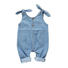 Load image into Gallery viewer, Summer Suspender Pants Children Denim Solid Pattern Sleeveless Pants Overalls Trousers 4M-2Yrs Outfit
