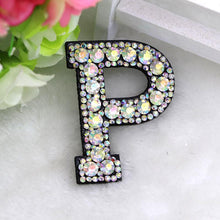 Load image into Gallery viewer, A-Z 1pcs  Rhinestone English Alphabet Letter Applique 3D Iron On letters Patch For Clothing Badge Paste For Clothes Bag Shoes
