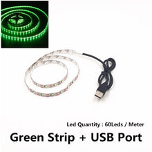 Load image into Gallery viewer, USB LED Strips SMD3528 light 5V adapter string Christmas desk Decor lamp tape For TV Background Lighting 5V 50CM 1M 2M 3M 4M 5M
