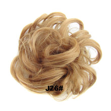 Load image into Gallery viewer, Delice Women's Wrap On Messy Bun Curly Scrunchie Chignon With Rubber Band Brown Black Synthetic Hair Ring
