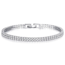 Load image into Gallery viewer, Liuyuwei Fashion Cubic Zirconia Tennis Bracelet &amp; Bangle Gold Silver Color Charm Bracelet For Women Bridal Wedding Party Jewelry
