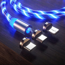 Load image into Gallery viewer, 1m Magnetic charging Mobile Phone Cable USB Type C Flow Luminous Lighting Data Wire for Samsung Huawei LED Micro Kable
