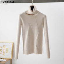 Load image into Gallery viewer, chic Autumn winter thick Sweater Pullovers Women Long Sleeve casual warm basic turtleneck Sweater female knit Jumpers top
