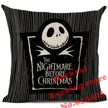 Load image into Gallery viewer, Nightmare Before Christmas Cartoon Skull Jack Printed Cushion Cover Halloween Decorative Sofa Car Throw Pillow Home Decor Pillow
