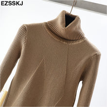 Load image into Gallery viewer, chic Autumn winter thick Sweater Pullovers Women Long Sleeve casual warm basic turtleneck Sweater female knit Jumpers top
