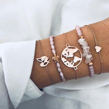 Load image into Gallery viewer, DIEZI Bohemian Handmade Weave Heart Long Tassel Bracelet Sets Women 2018 New Grey Rope Chain Bracelets Jewelry Christmas Gift
