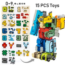 Load image into Gallery viewer, 15PCS Assembling Building Blocks  Educational Toys Action Figure Transformation Number Robot Deformation Robot Toy for Children
