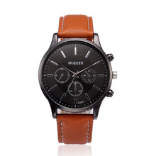 Load image into Gallery viewer, Men's Watch Retro Design Leather Band Analog Alloy Quartz Wrist Watch MiGEER Men's Watches Male Clock Hot Relogio Masculino 30X
