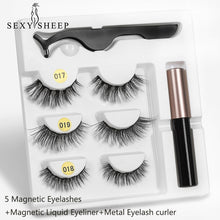 Load image into Gallery viewer, Magnetic Eyelashes Eyeliner Eyelash Curler Set5 Magnet Natural Long Magnetic False Eyelashes With Magnetic Eyeliner SEXYSHEEP

