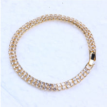 Load image into Gallery viewer, Liuyuwei Fashion Cubic Zirconia Tennis Bracelet &amp; Bangle Gold Silver Color Charm Bracelet For Women Bridal Wedding Party Jewelry
