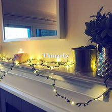 Load image into Gallery viewer, Tiny leaves garland fairy light led copper wire Battery string lights for Wedding forest Table Christmas home party Decoration
