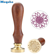 Load image into Gallery viewer, Mogoko Botanical Wax Seal Stamp Retro Classic Sealing Wax Stamps Envelope Cards Decor Flower of Life Sunflower Olive Wreath Leaf
