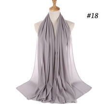 Load image into Gallery viewer, women plain bubble chiffon scarf hijab wrap printe solid color shawls headband muslim hijabs scarves/scarf 60 colors
