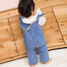 Load image into Gallery viewer, Summer Suspender Pants Children Denim Solid Pattern Sleeveless Pants Overalls Trousers 4M-2Yrs Outfit
