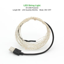 Load image into Gallery viewer, 2M 5M 10M LED String lights Silver Wire Christmas Garlands Festoon led Fairy Light Christmas Decorations for Home Room Tree
