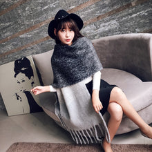 Load image into Gallery viewer, Mingjiebihuo Korean new fashion long scarf shawl female autumn and winter new color mixed wild warm thick fringed scarf
