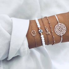 Load image into Gallery viewer, 30 Style Marble Turtle Bracelet Set Heart Pearl Moon Star LOVE Crystal Bracelets for Women Tassel Bracelet Jewelry Wholesale
