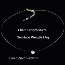 Load image into Gallery viewer, Poputton Female Transparent Fishing Line Necklace Silver Color Invisible Chain Women Rhinestone Choker Necklace Collier Femme
