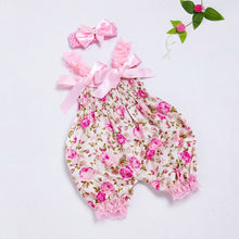 Load image into Gallery viewer, baby summer clothes Toddler Baby Boys Girls Floral Romper Bodysuit Jumpsuit+Headband Set Outfit roupa menina3.4

