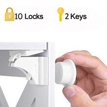 Load image into Gallery viewer, 4/8/10/12 locks+1/2/3keys Magnetic Child Lock Baby Safety Cabinet Door Lock Kids Drawer Locker Security Cupboard Invisible Locks
