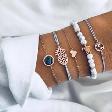Load image into Gallery viewer, DIEZI Bohemian Handmade Weave Heart Long Tassel Bracelet Sets Women 2018 New Grey Rope Chain Bracelets Jewelry Christmas Gift
