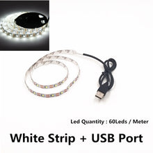 Load image into Gallery viewer, USB LED Strips SMD3528 light 5V adapter string Christmas desk Decor lamp tape For TV Background Lighting 5V 50CM 1M 2M 3M 4M 5M
