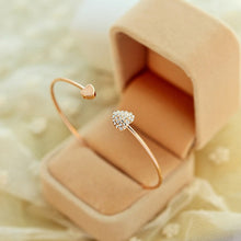 Load image into Gallery viewer, 2020 Hot New Fashion Adjustable Crystal Double Heart Bow Bilezik Cuff Opening Bracelet For Women Jewelry Gift Mujer Pulseras 7g

