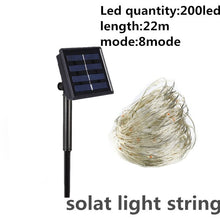 Load image into Gallery viewer, Solar String Light 10m 20m 100LED Silver wire Fairy Tale Indoor Outdoor Waterproof led Light Garden Family Ball Party Christmas
