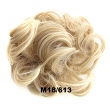 Load image into Gallery viewer, Delice Women's Wrap On Messy Bun Curly Scrunchie Chignon With Rubber Band Brown Black Synthetic Hair Ring
