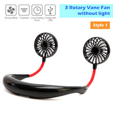 Load image into Gallery viewer, Portable 1200 2000 mAre USB Mini Fan Neck Fan Rechargeable Small Portable Sports Fan  light Usb Desk Hand Air Conditioner cooler
