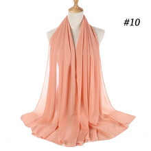 Load image into Gallery viewer, women plain bubble chiffon scarf hijab wrap printe solid color shawls headband muslim hijabs scarves/scarf 60 colors
