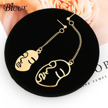 Load image into Gallery viewer, BICUX New Fashion Round Dangle Drop Korean Earrings For Women Geometric Round Heart Gold Earring Wedding Jewelry

