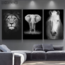 Load image into Gallery viewer, Canvas Painting Animal Wall Art Lion Elephant Deer Zebra Posters and Prints Wall Pictures for Living Room Decoration Home Decor
