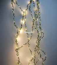 Load image into Gallery viewer, Tiny leaves garland fairy light led copper wire Battery string lights for Wedding forest Table Christmas home party Decoration
