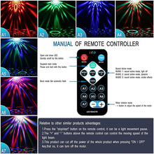 Load image into Gallery viewer, Sound Activated Rotating Disco Ball Party Lights Strobe Light 3W RGB LED Stage Lights For Christmas Home KTV Xmas Wedding Show
