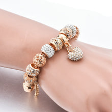 Load image into Gallery viewer, ATTRACTTO Luxury Crystal Heart Charm Bracelets&amp;Bangles Gold Bracelets For Women Jewellery Pulseira Feminina Bracelet Sbr170020
