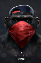 Load image into Gallery viewer, Large Animal Picture Canvas Printed Painting Modern Funny Thinking Monkey with Headphone Wall Art Poster for Living Room Decor
