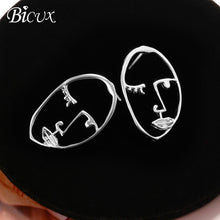 Load image into Gallery viewer, BICUX New Fashion Round Dangle Drop Korean Earrings For Women Geometric Round Heart Gold Earring Wedding Jewelry
