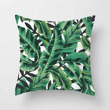 Load image into Gallery viewer, Tropical Plants Cushion Cover Polyester Green Leaves Decorative Pillowcase Tropical Plant Throw Pillow Case Cushion Cover

